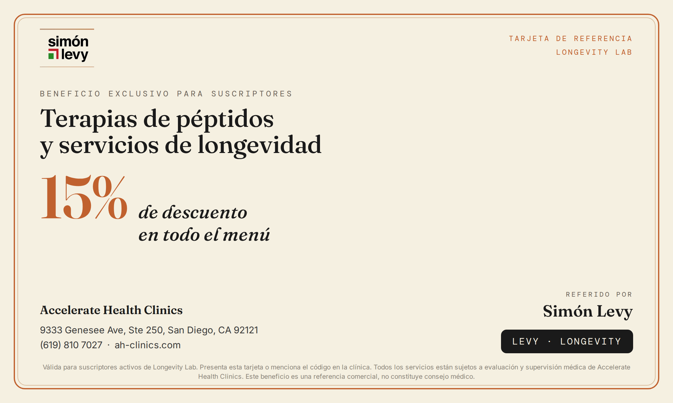 Tarjeta de referencia Simón Levy